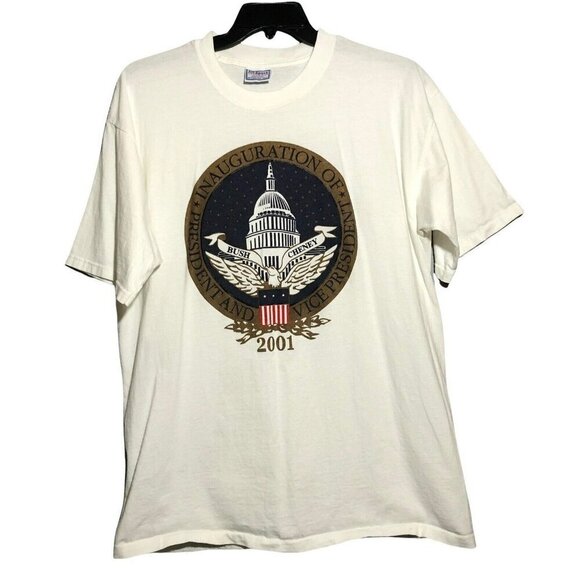 Vintage All Sport Men TShirt Size XL President Bush Inauguration History Politic - Picture 1 of 10